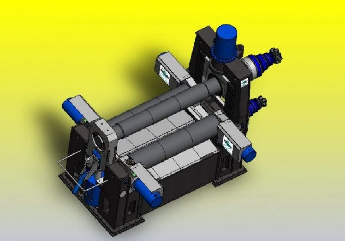 Calandra speciale 3 rulli E79 per lavorazione di lamiere in acciaio inox